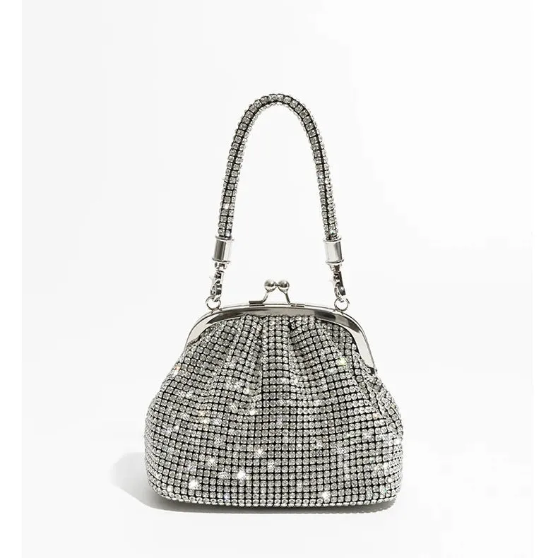 Women's Hand Dinner Shiny Rhinestone Portable Shell Bags