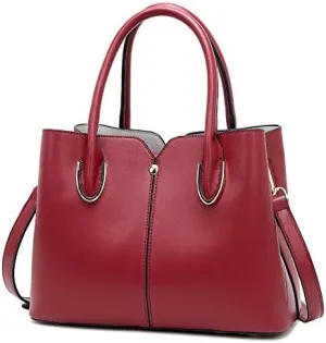 Women's Handbags Handbags, Shoulder Bags, Women Handbags, Women Shoulder Bags, Leather Women Bags, Beige, Large Capacity, Business, Leisure(Rojo)