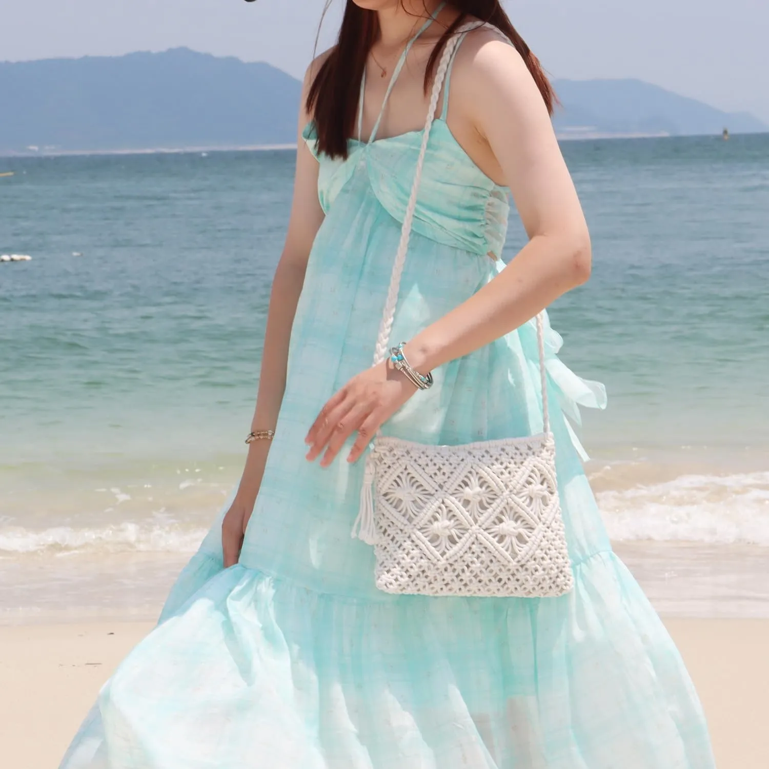 Women’s Handwoven Crossbody Purse Summer Beach Clutch Purses Woven Handmade Shoulder Handbag