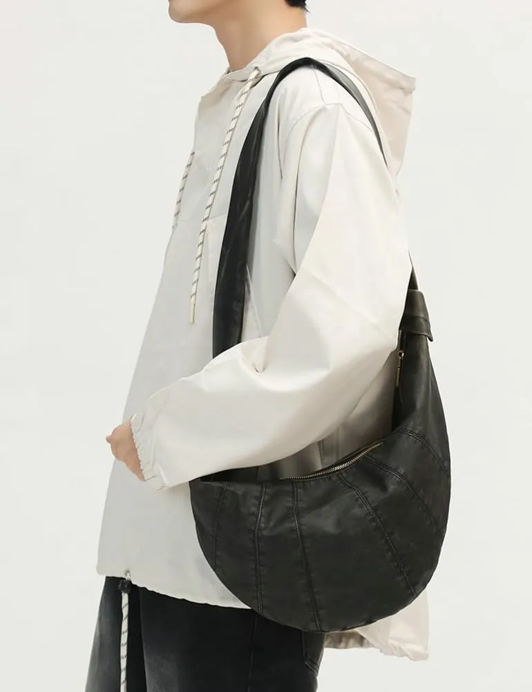 Womens Mens Vintage Shoulder Crossbody Bag Large Dumpling Tote Purses Soft PU Leather Handbags Y2k Top Handle Satchel