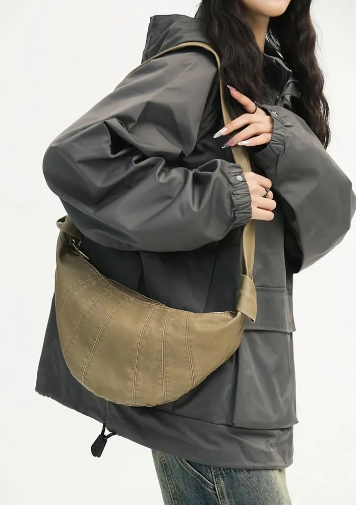 Womens Mens Vintage Shoulder Crossbody Bag Large Dumpling Tote Purses Soft PU Leather Handbags Y2k Top Handle Satchel