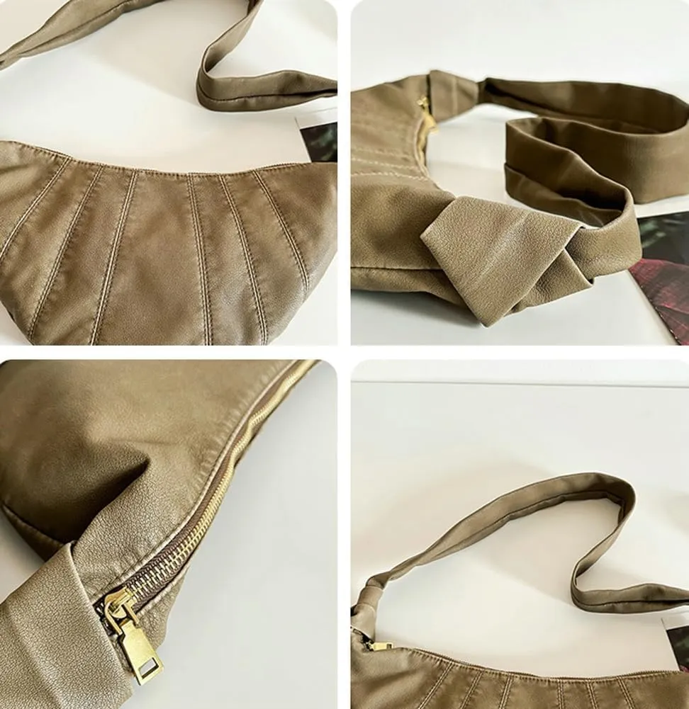 Womens Mens Vintage Shoulder Crossbody Bag Large Dumpling Tote Purses Soft PU Leather Handbags Y2k Top Handle Satchel