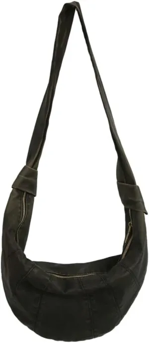 Womens Mens Vintage Shoulder Crossbody Bag Large Dumpling Tote Purses Soft PU Leather Handbags Y2k Top Handle Satchel