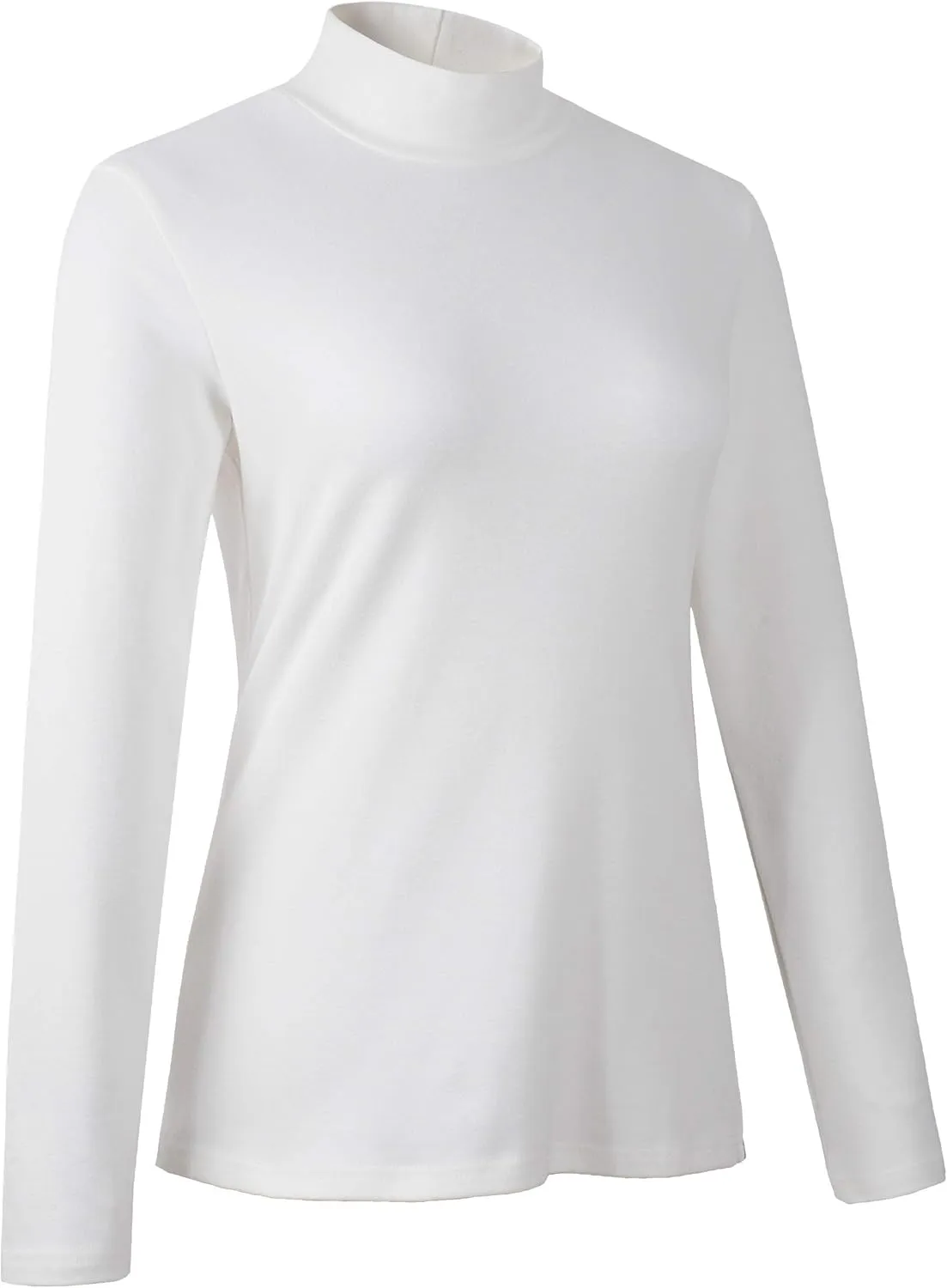 Women's Mock Turtleneck Cotton Long Sleeve Layering T Shirt Tops