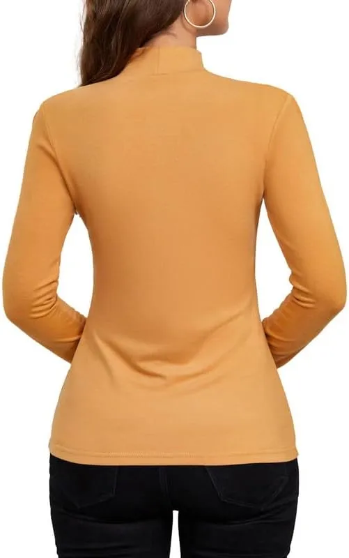 Women's Mock Turtleneck Lightweight Thermal Base Layer Tops