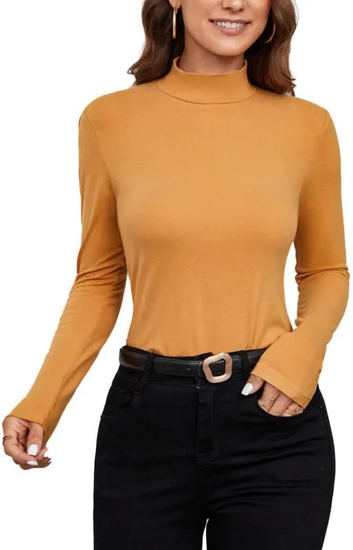 Women's Mock Turtleneck Lightweight Thermal Base Layer Tops