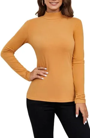 Women's Mock Turtleneck Lightweight Thermal Base Layer Tops