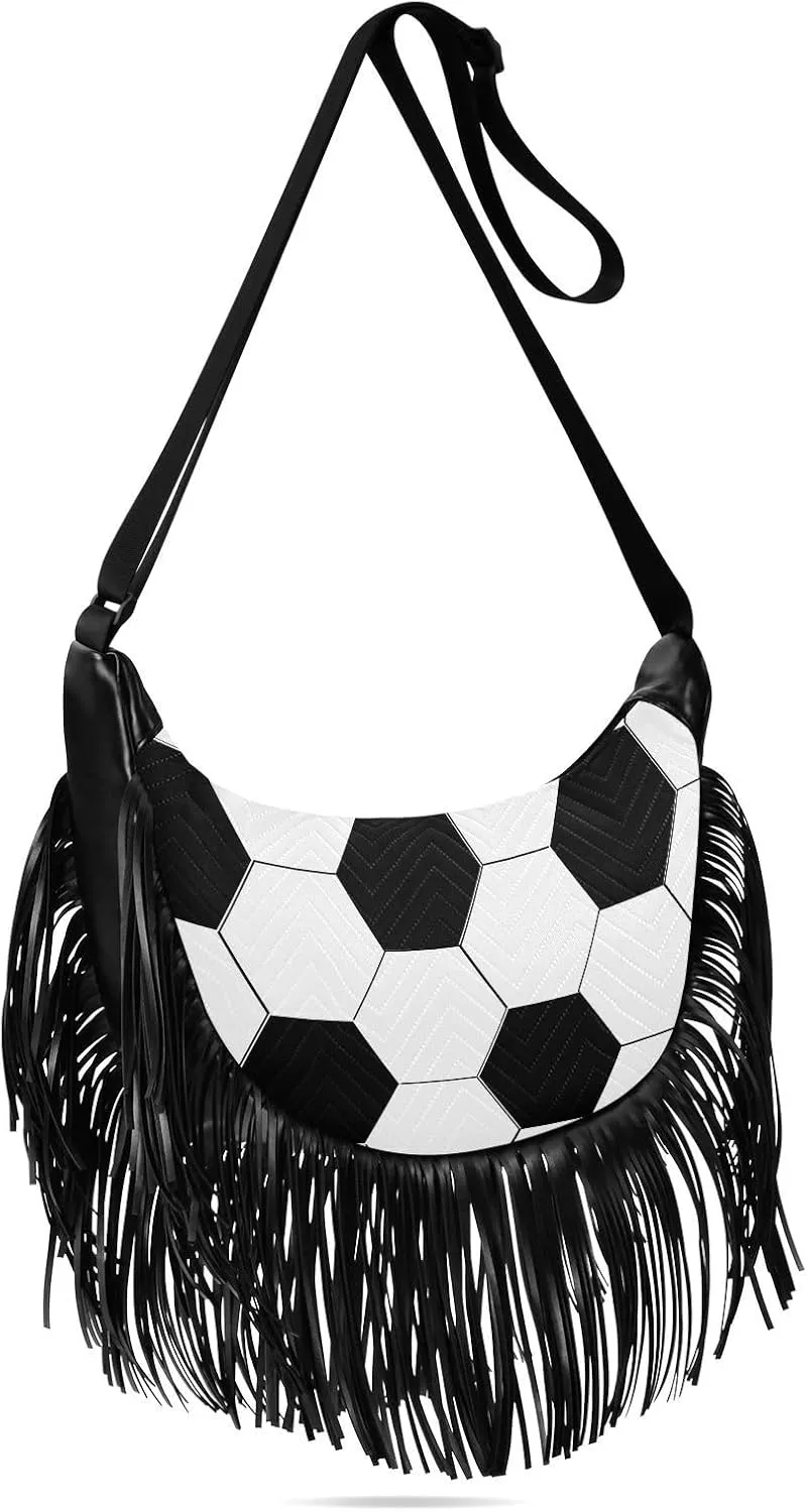Women's PU Leather Chain Cross Body Bag, Shoulder Handbag Purse with Tassel for Ladies