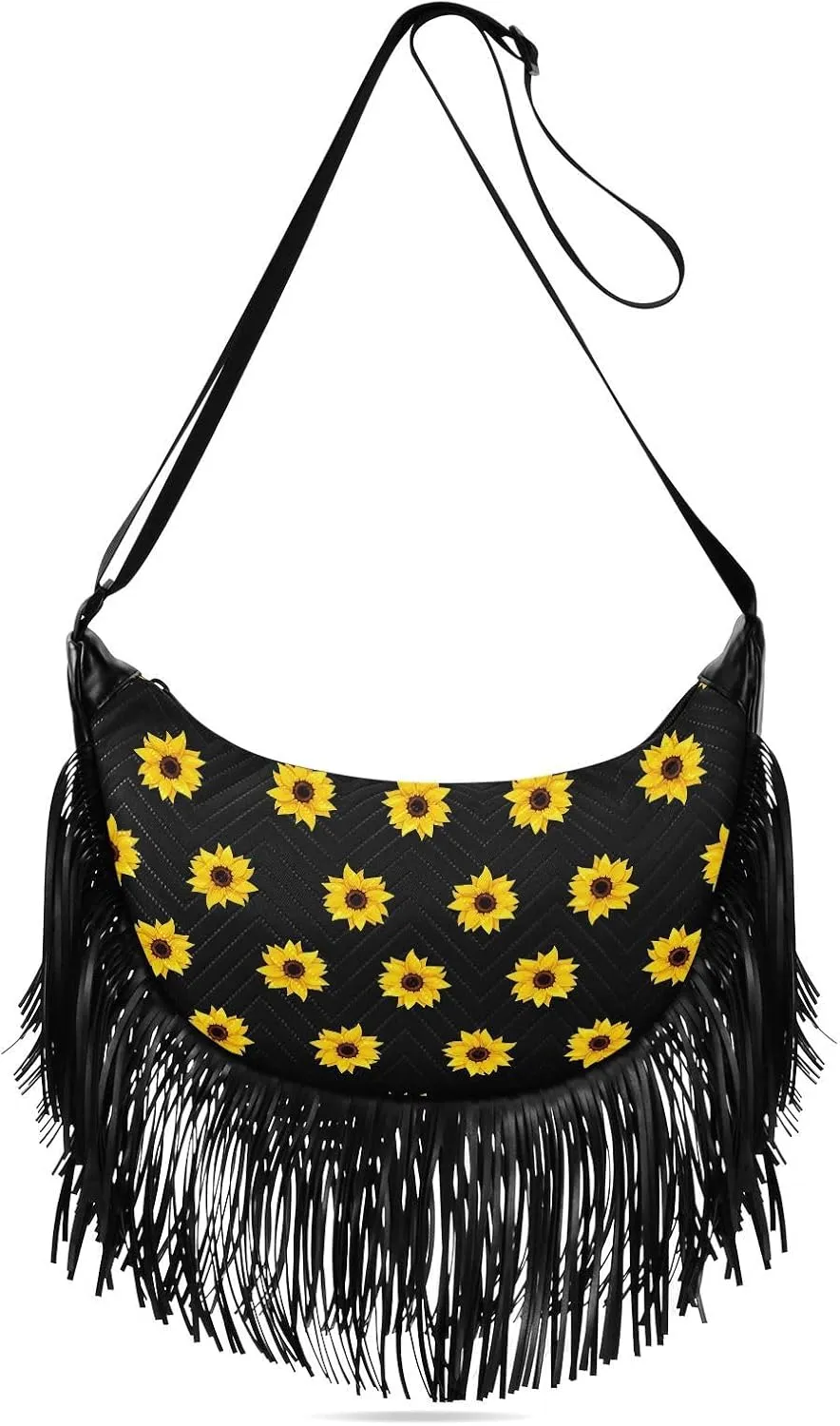 Women's PU Leather Chain Cross Body Bag, Shoulder Handbag Purse with Tassel for Ladies