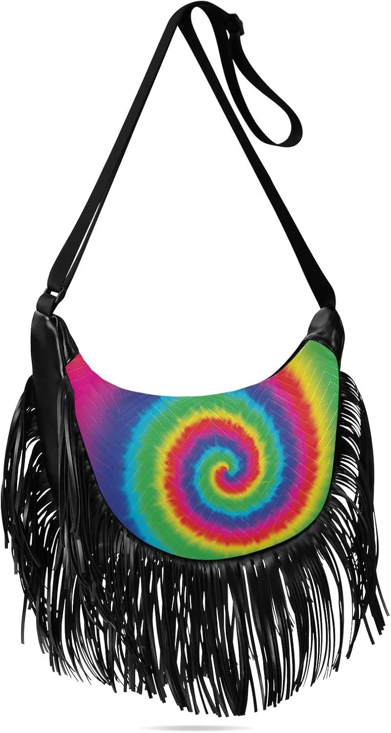 Women's PU Leather Chain Cross Body Bag, Shoulder Handbag Purse with Tassel for Ladies