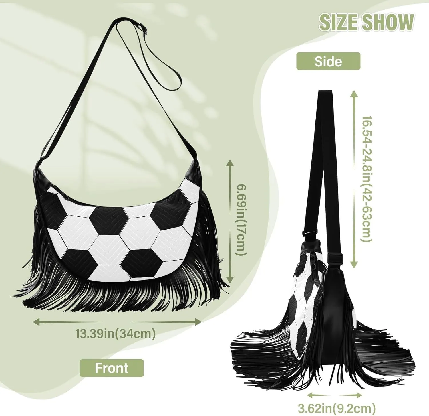 Women's PU Leather Chain Cross Body Bag, Shoulder Handbag Purse with Tassel for Ladies
