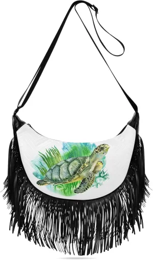 Women's PU Leather Chain Cross Body Bag, Shoulder Handbag Purse with Tassel for Ladies
