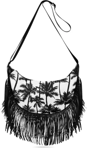Women's PU Leather Chain Cross Body Bag, Shoulder Handbag Purse with Tassel for Ladies