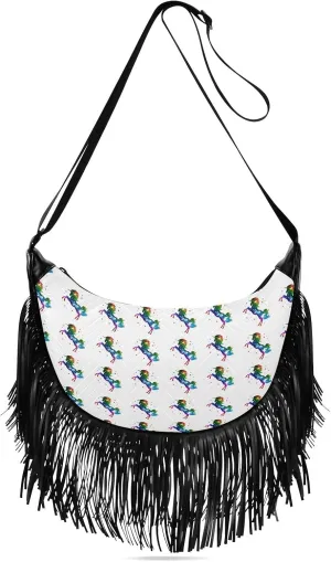 Women's PU Leather Chain Cross Body Bag, Shoulder Handbag Purse with Tassel for Ladies