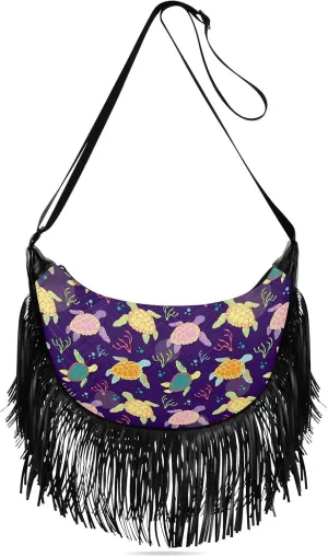 Women's PU Leather Chain Cross Body Bag, Shoulder Handbag Purse with Tassel for Ladies