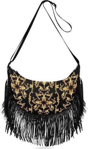 Women's PU Leather Chain Cross Body Bag, Shoulder Handbag Purse with Tassel for Ladies