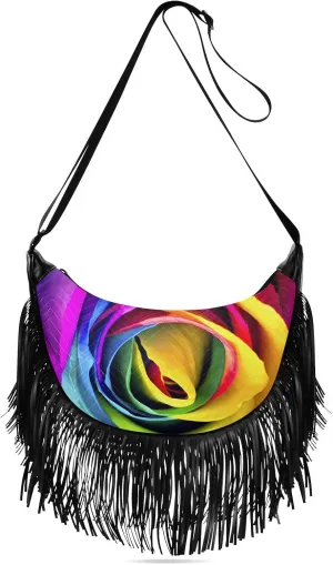 Women's PU Leather Chain Cross Body Bag, Shoulder Handbag Purse with Tassel for Ladies