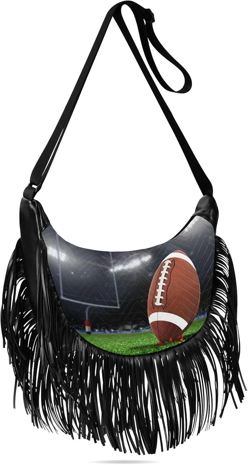 Women's PU Leather Chain Cross Body Bag, Shoulder Handbag Purse with Tassel for Ladies