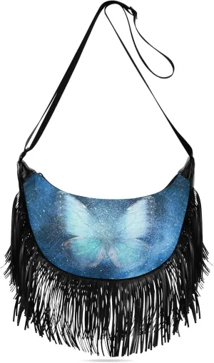 Women's PU Leather Chain Cross Body Bag, Shoulder Handbag Purse with Tassel for Ladies