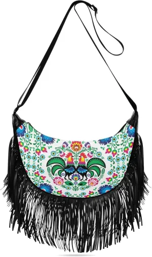 Women's PU Leather Chain Cross Body Bag, Shoulder Handbag Purse with Tassel for Ladies