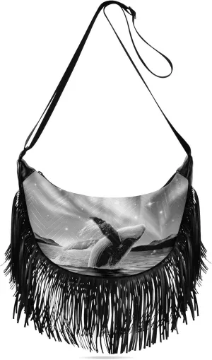 Women's PU Leather Chain Cross Body Bag, Shoulder Handbag Purse with Tassel for Ladies