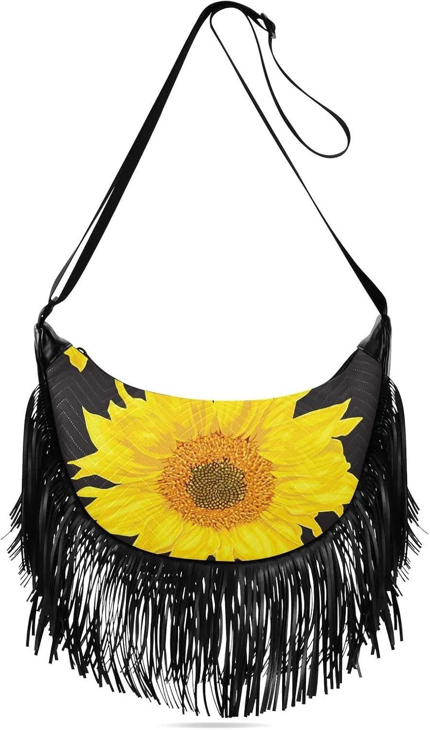 Women's PU Leather Chain Cross Body Bag, Shoulder Handbag Purse with Tassel for Ladies
