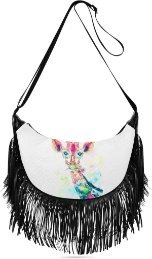 Women's PU Leather Chain Cross Body Bag, Shoulder Handbag Purse with Tassel for Ladies