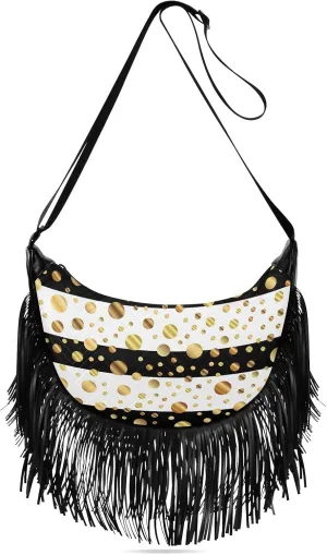 Women's PU Leather Chain Cross Body Bag, Shoulder Handbag Purse with Tassel for Ladies