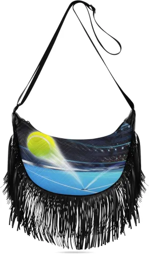 Women's PU Leather Chain Cross Body Bag, Shoulder Handbag Purse with Tassel for Ladies