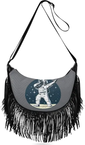 Women's PU Leather Chain Cross Body Bag, Shoulder Handbag Purse with Tassel for Ladies