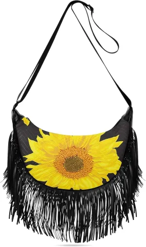 Women's PU Leather Chain Cross Body Bag, Shoulder Handbag Purse with Tassel for Ladies