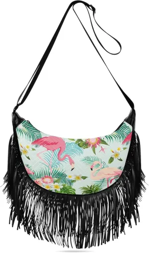 Women's PU Leather Chain Cross Body Bag, Shoulder Handbag Purse with Tassel for Ladies