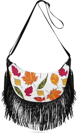 Women's PU Leather Chain Cross Body Bag, Shoulder Handbag Purse with Tassel for Ladies
