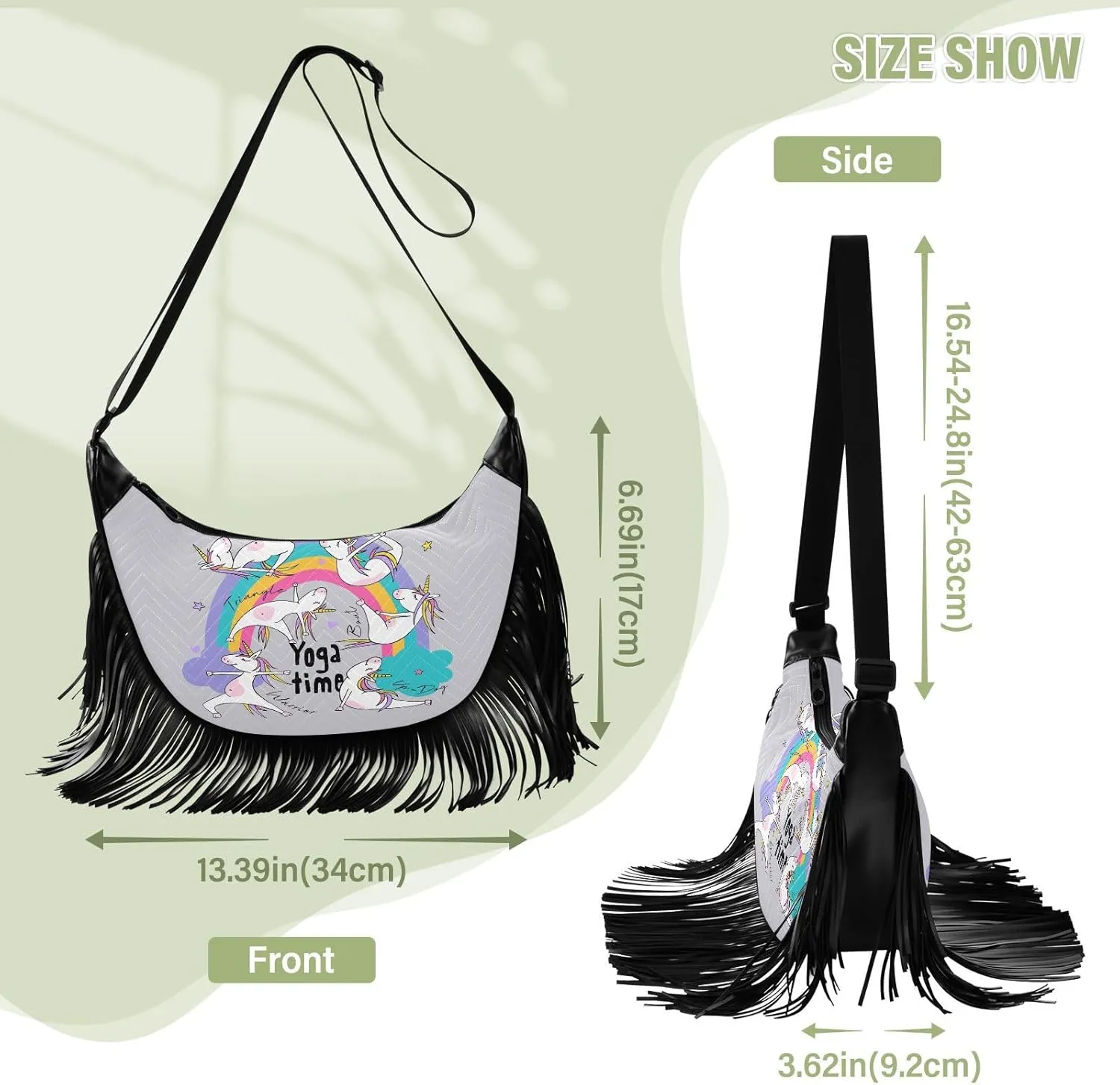 Women's PU Leather Chain Cross Body Bag, Shoulder Handbag Purse with Tassel for Ladies
