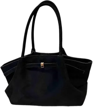 Women's Retro Armpit Shoulder Tote Bag - Large Capacity, Suede Leather