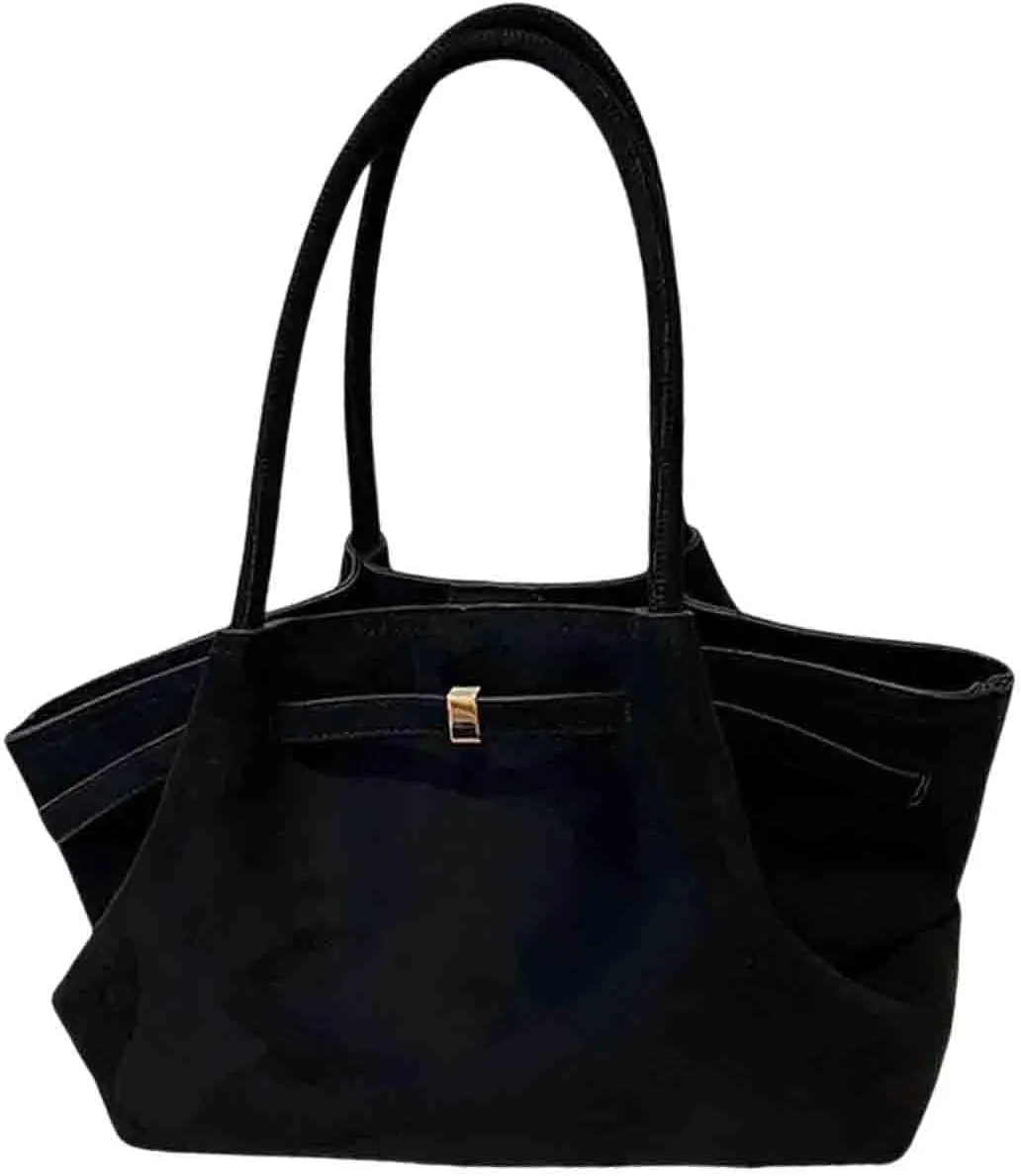 Women's Retro Armpit Shoulder Tote Bag - Large Capacity, Suede Leather