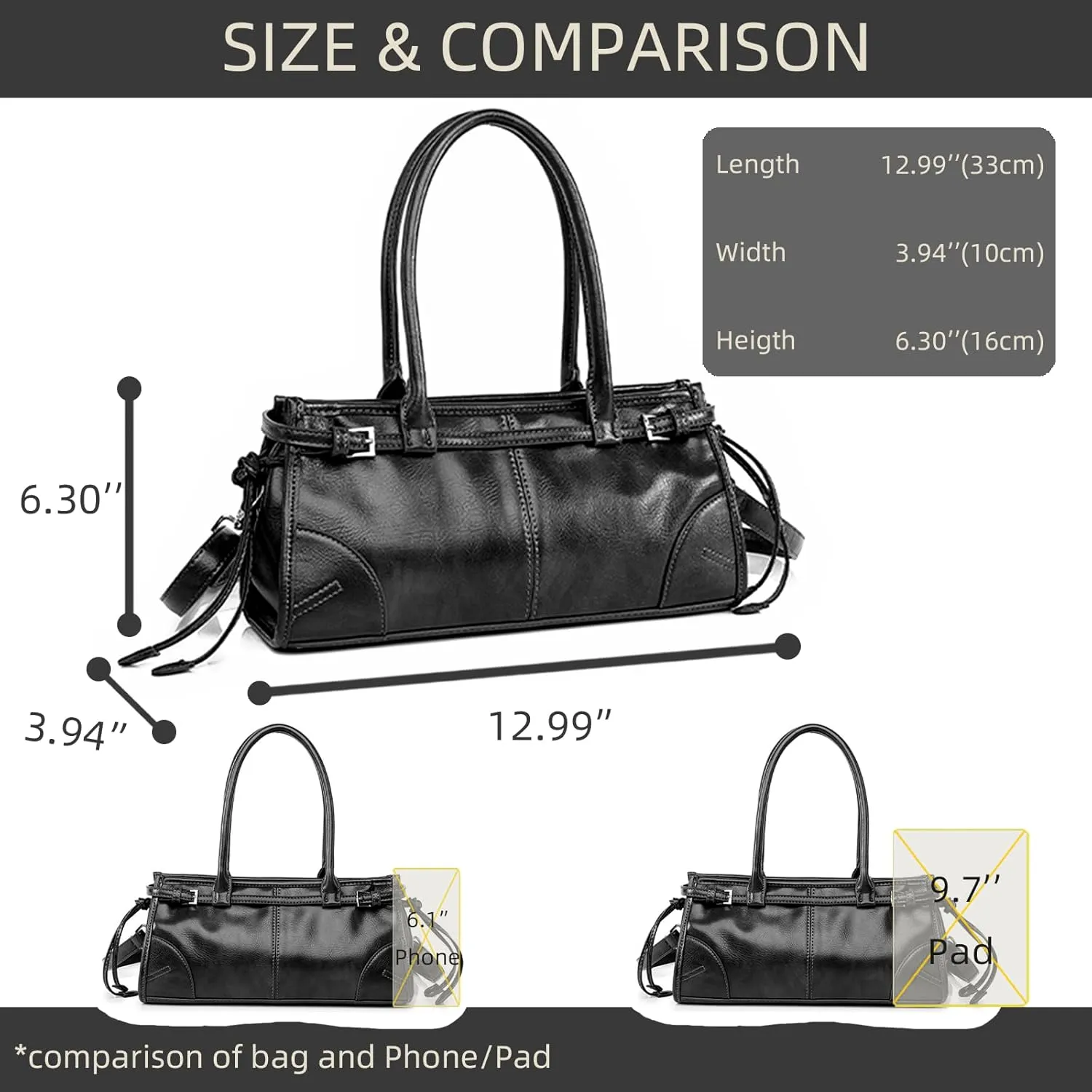 Women's Shoulder Bag, Minimalist Underarm Bag, PU Crossbody Bag, Adjustable Handbag, Tote Bag