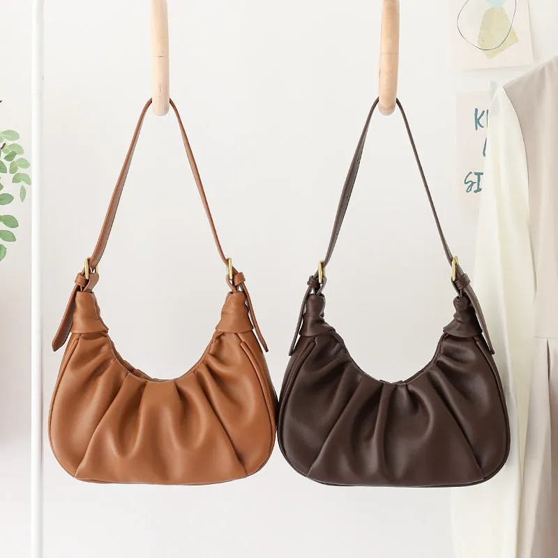 Women's Simple Pleated Cloud Western Leisure Fashion Crossbody Bags