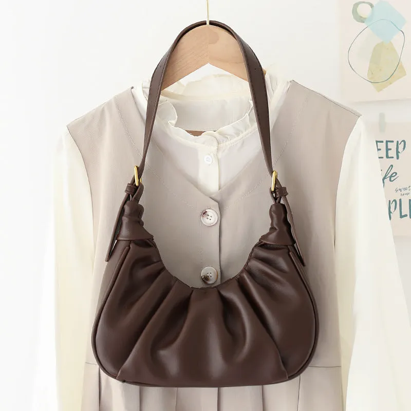 Women's Simple Pleated Cloud Western Leisure Fashion Crossbody Bags