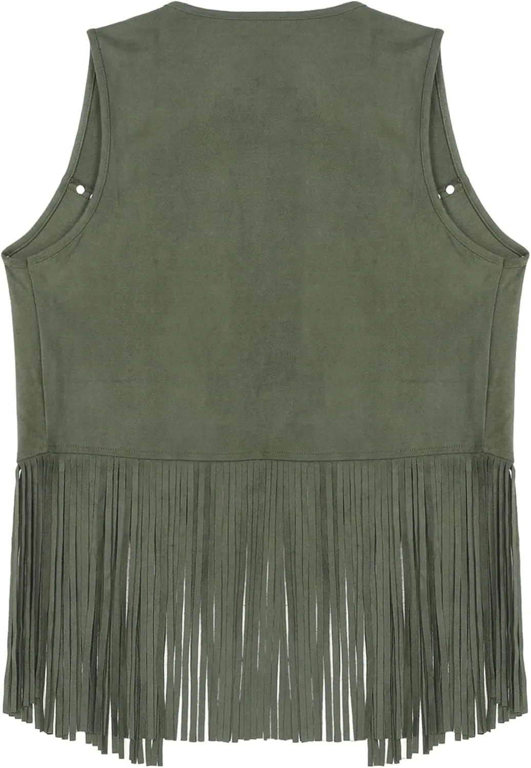 Women's Tassels Faux Suede Vest 70s Hippie Fringe Sleeveless Crop Jacket Coat Festival Cardigan Waistcoat