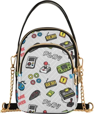 Women's Wave Cross Body Chest Bag, 52 inch Gold Chain Shoulder Handbag Purse