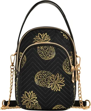 Women's Wave Cross Body Chest Bag, 52 inch Gold Chain Shoulder Handbag Purse