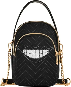 Women's Wave Cross Body Chest Bag, 52 inch Gold Chain Shoulder Handbag Purse