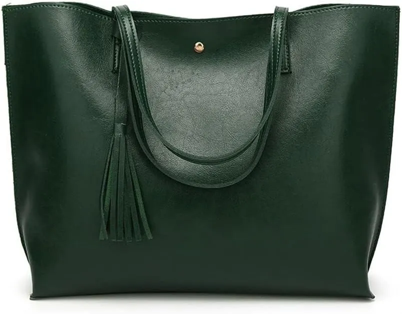 Work Handbag with Tassel Women’s Tote Roomy Shoulder Purse Retro Commuter