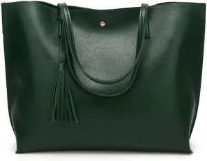 Work Handbag with Tassel Women’s Tote Roomy Shoulder Purse Retro Commuter