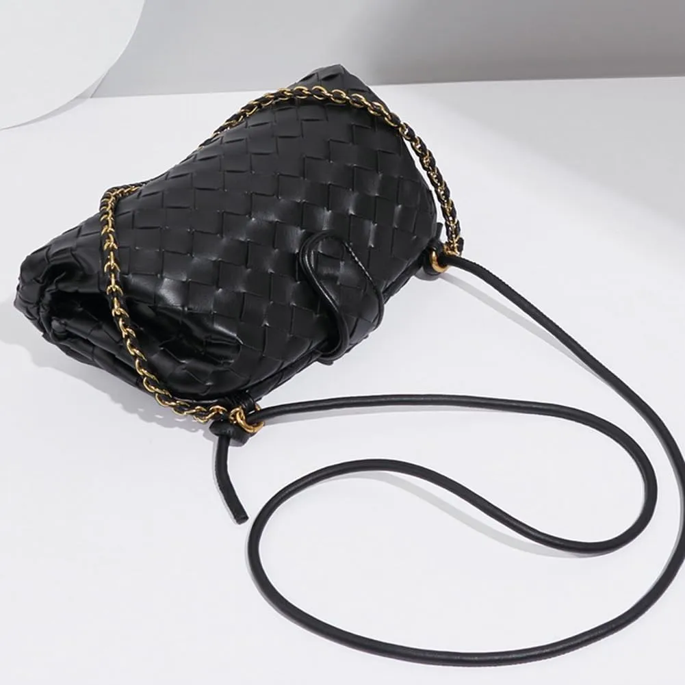 Woven Clutch Purse Shoulder Bag for Women Soft Tote Bag Shell Handbag Crossbody Bags Vegan Leather Shoulder Underarm Bag 2025