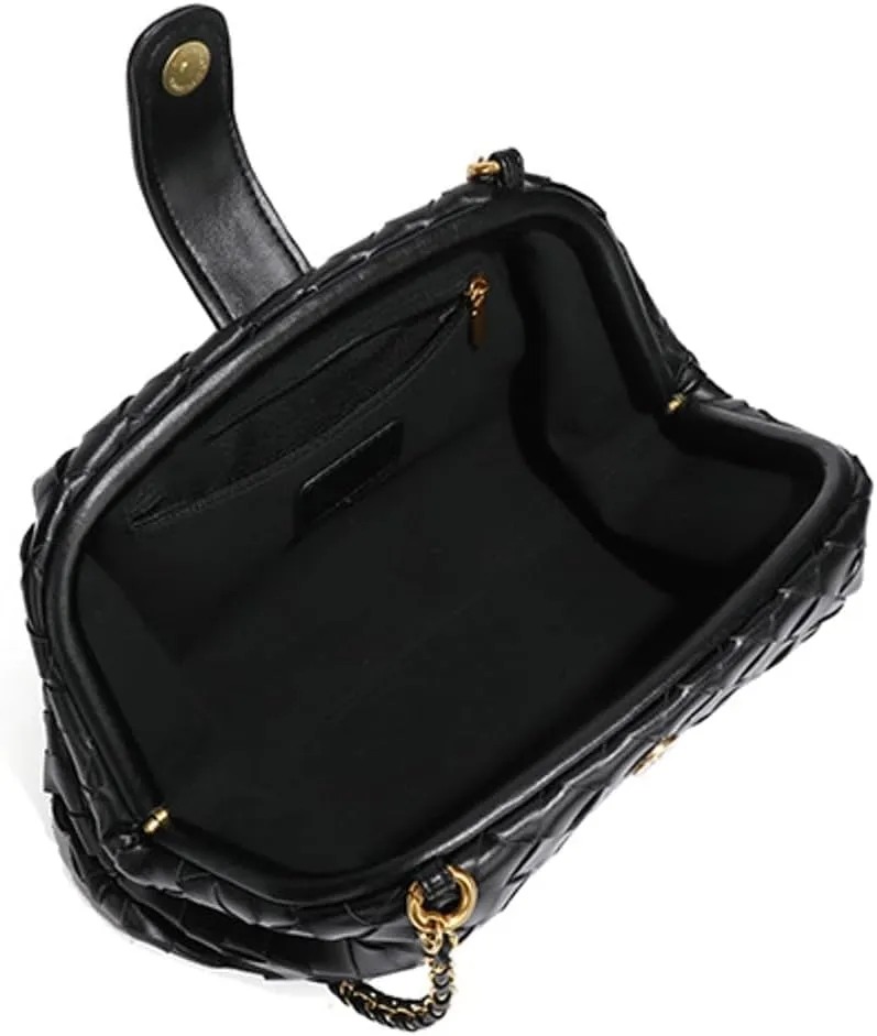 Woven Clutch Purse Shoulder Bag for Women Soft Tote Bag Shell Handbag Crossbody Bags Vegan Leather Shoulder Underarm Bag 2025