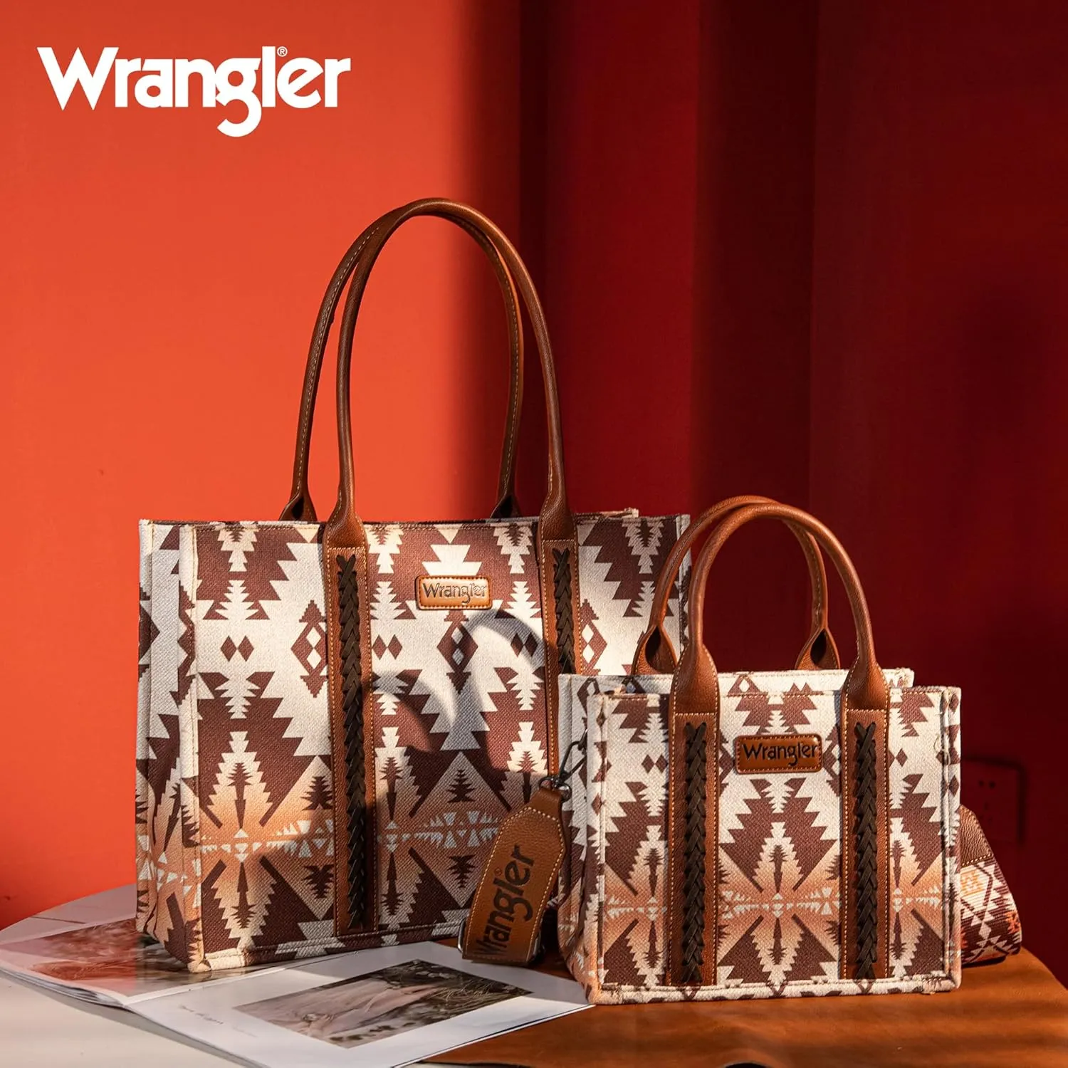 Wrangler Tote Bag for Women Western Purse and Aztec Satchel Handbag