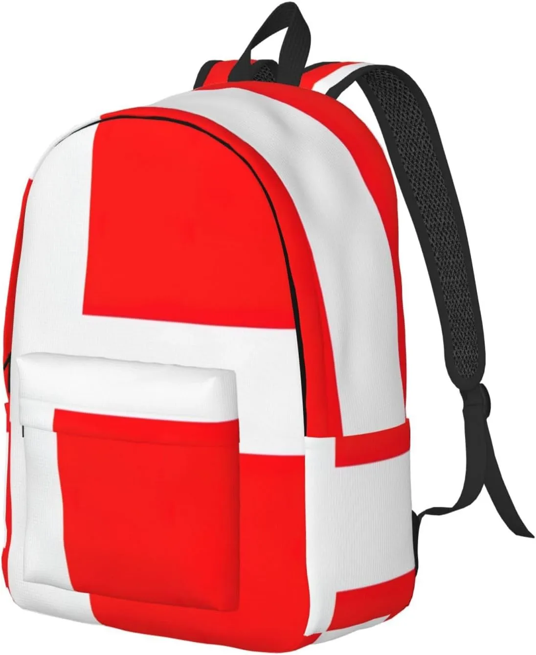 WURTON Denmark Danish Flag Print Large Backpack Casual Laptop Backpack Computer Bag Travel Daypack For Women Men