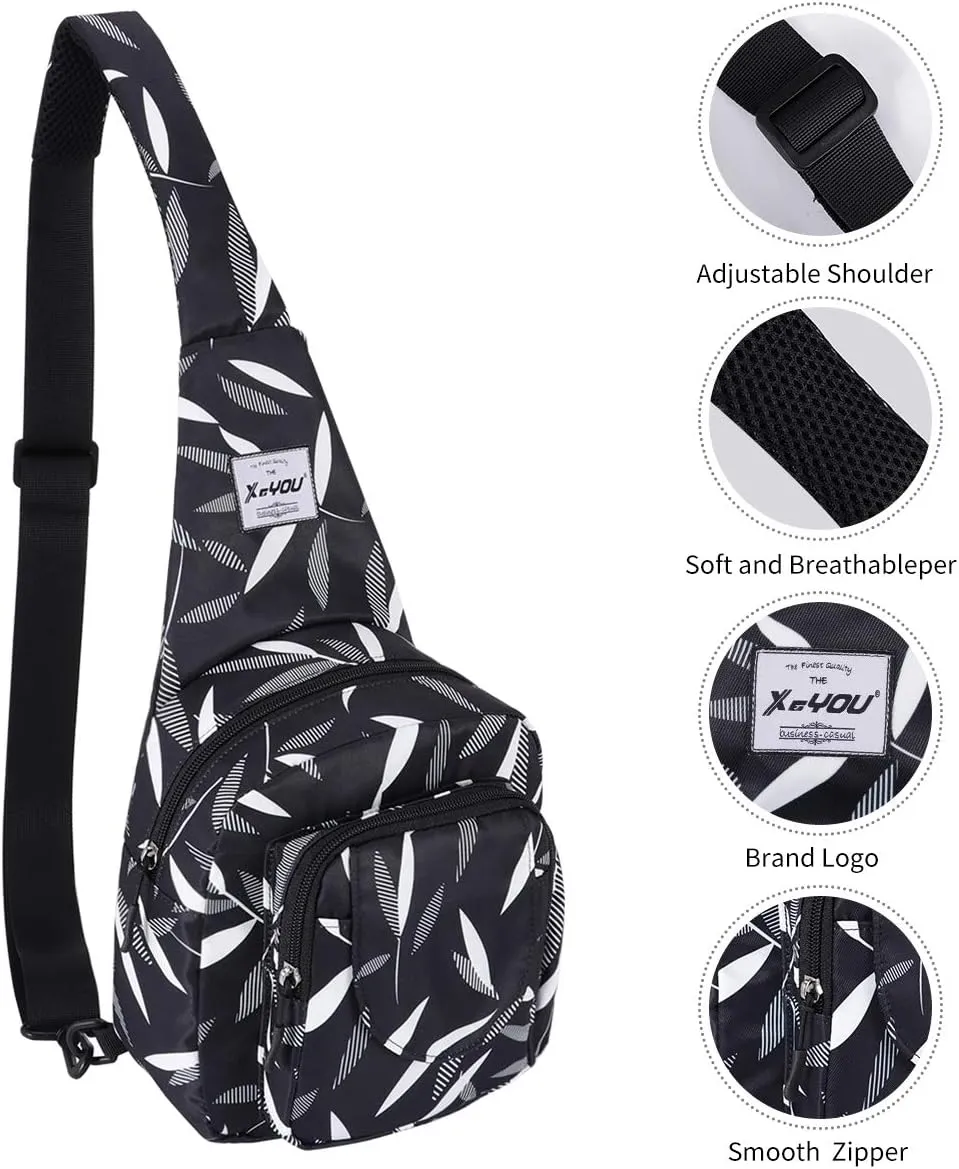XEYOU Small Sling Bag - Lightweight One Strap Backpack Hiking Crossbody Chest Bag - Unisex Shoulder Daypack